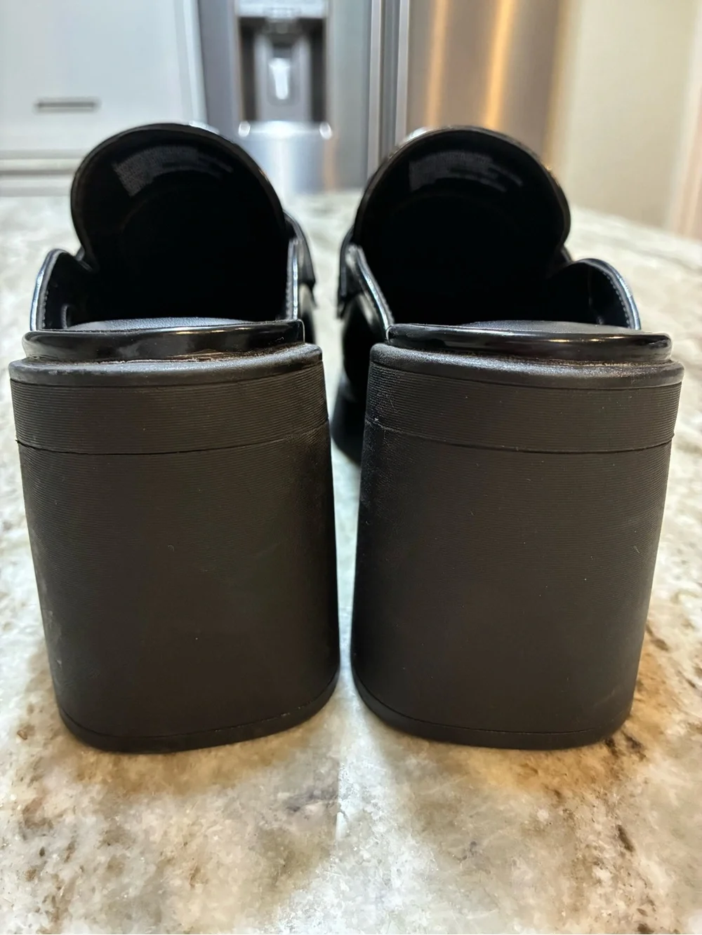 wild fable Black patent leather Platform Block Heel Mule Clog Size 7